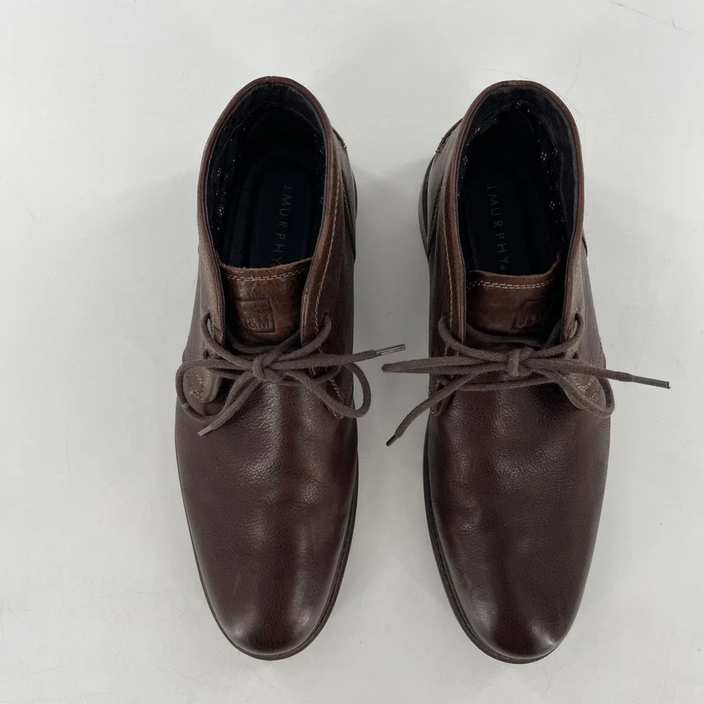 Johnston & Murphy Mens Tan Chukka Full Grain Leather Plain Toe 9 Tumbled Pebbled